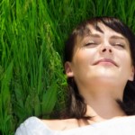 beautiful girl lying down of grass. Copy space beautiful girl lying down of grass. Copy space