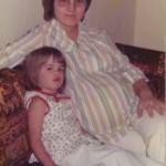 My mom, with Trina inside, and me