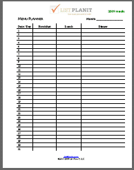 menu planner