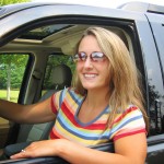 Mom in her car
