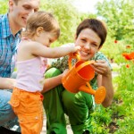 Family in garden Family in garden