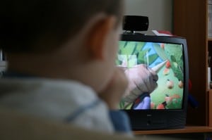 child watching tv