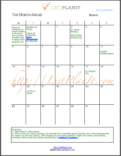 The Month Ahead 03.12 The Month Ahead 03.12